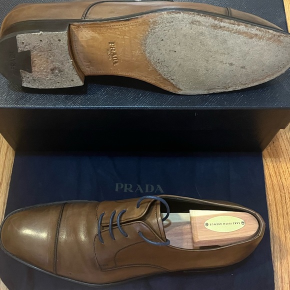 PRADA Men’s Cap Toe Dress Shoes I Excellent Condition I Made in Italy - Picture 4 of 4